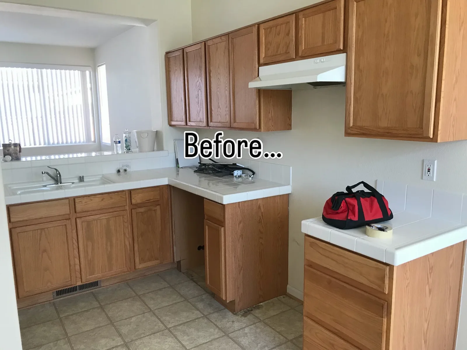 Cabinet Refinishing — before